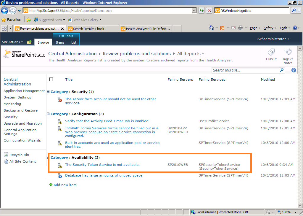 Sharepoint security token service not available Sharepoint security token service not available