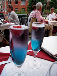 Champagne, Blue Curacao & Kir Cocktail