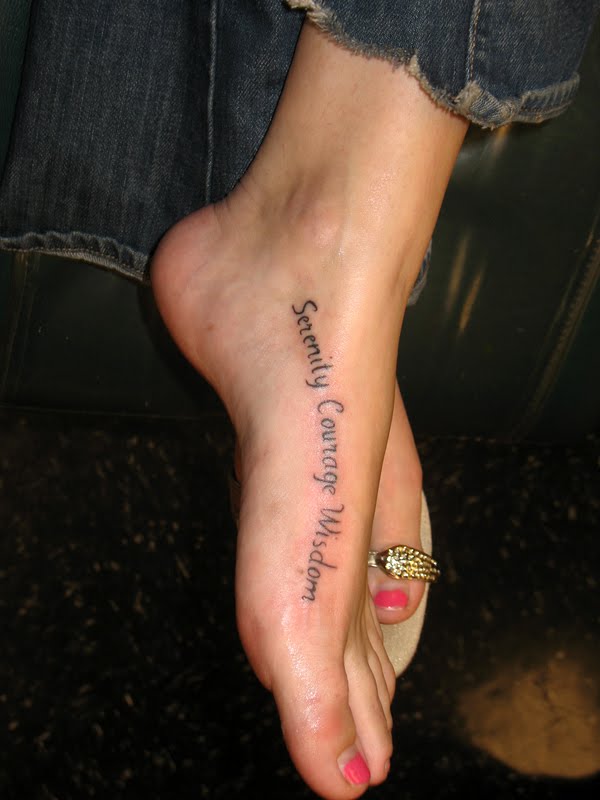 words foot tattoo.