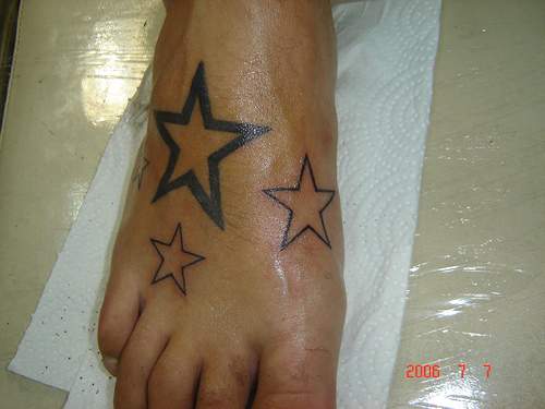 tattoo designs stars on foot