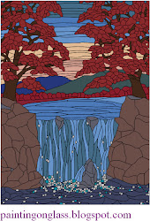 glass waterfall pattern stained painting designs patterns paintingonglass windows fused