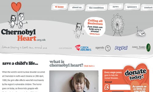 Chernobyl children`s charity kid website design