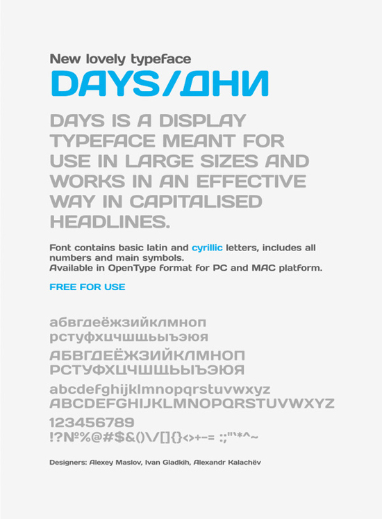 Days typeface