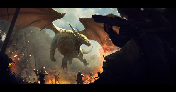 Dragon fight by Andree Wallin