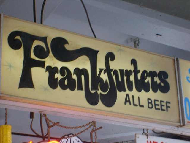 Frankfurters All Beef sign