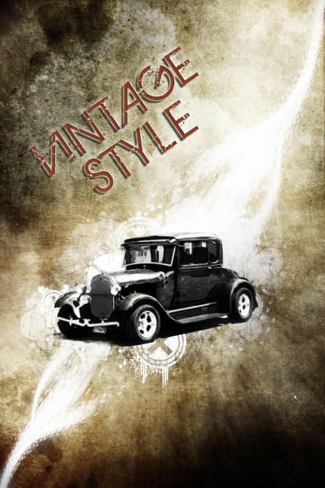 Design a Vintage Car Poster with Grunge Texture, Font and Brushset in Photoshop