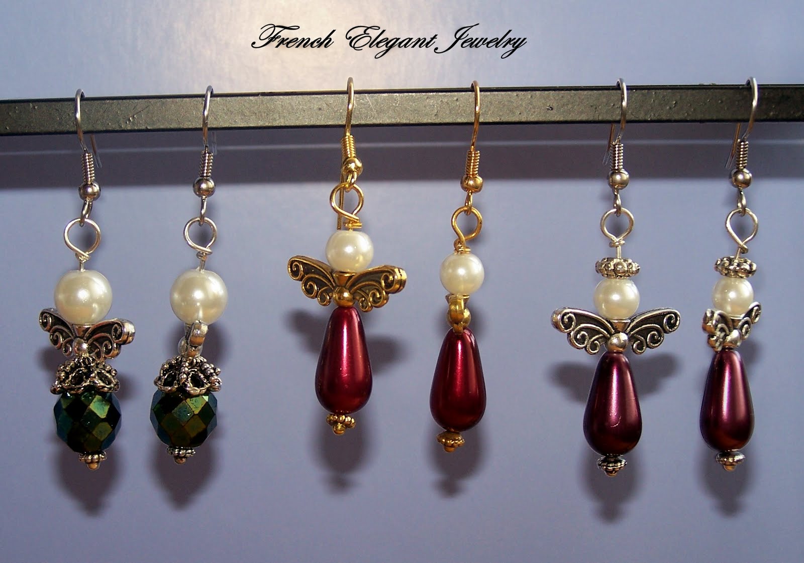 French Elegant Jewelry Christmas Angel earrings.