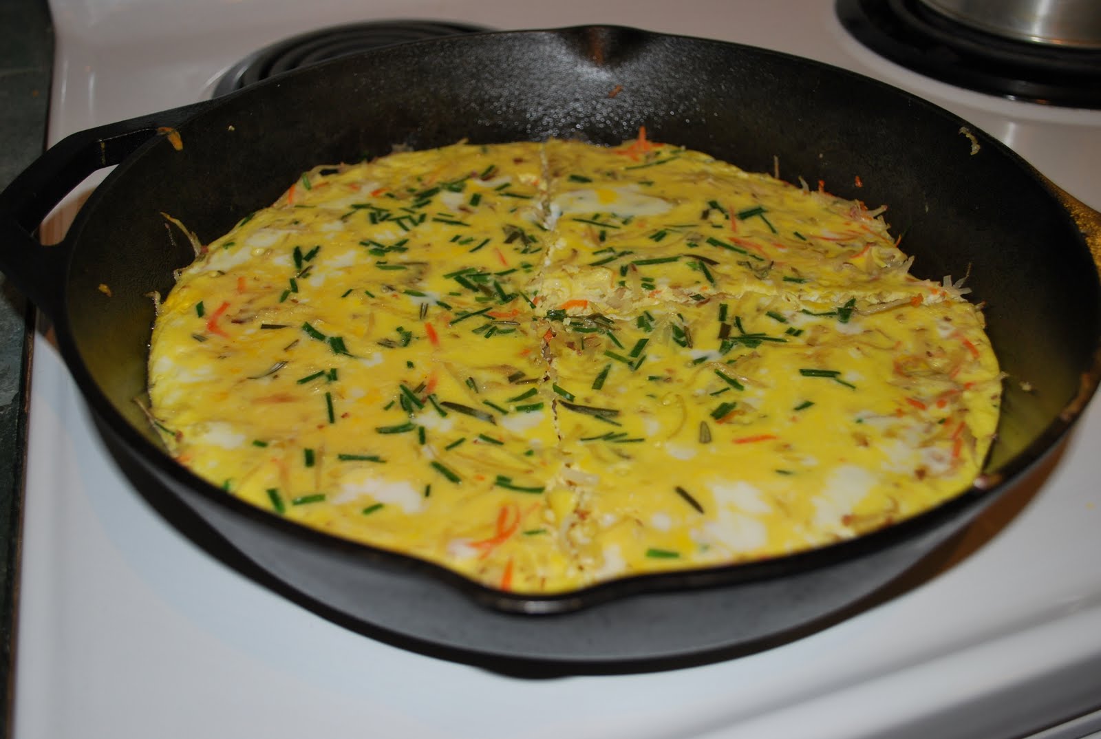 Off The Cuff Cooking Potato and Carrot Frittata