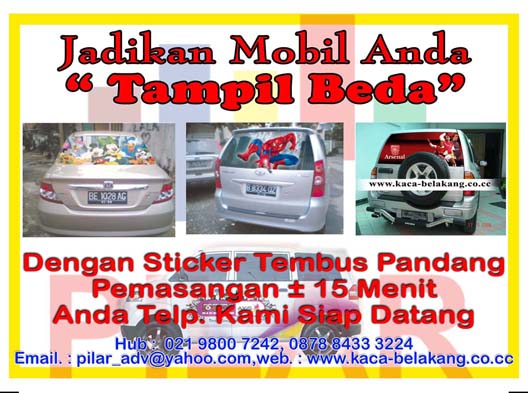 Branding iklan angkot: sticker kaca film, sandblast & one 