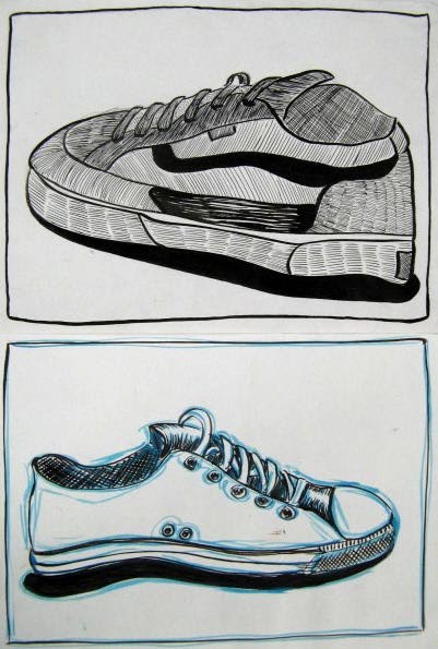 Mr. Bob's Middle & High School Art Room: Pen and Ink Shoe Project