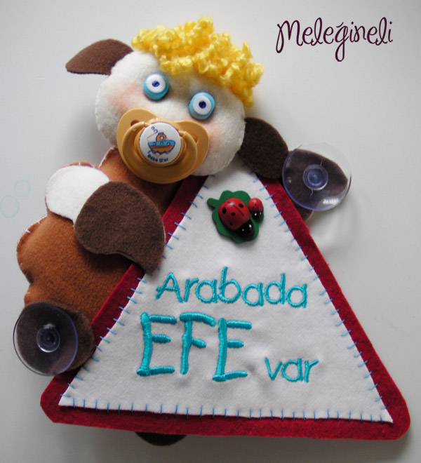 Meleğin Eli Arabada Bebek Var isme özel