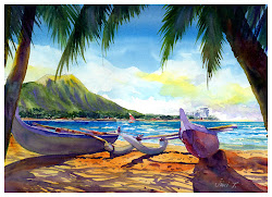 hawaiian watercolor canoe tablante hawaii uy abstract jimmy artwork canoes painters thursday