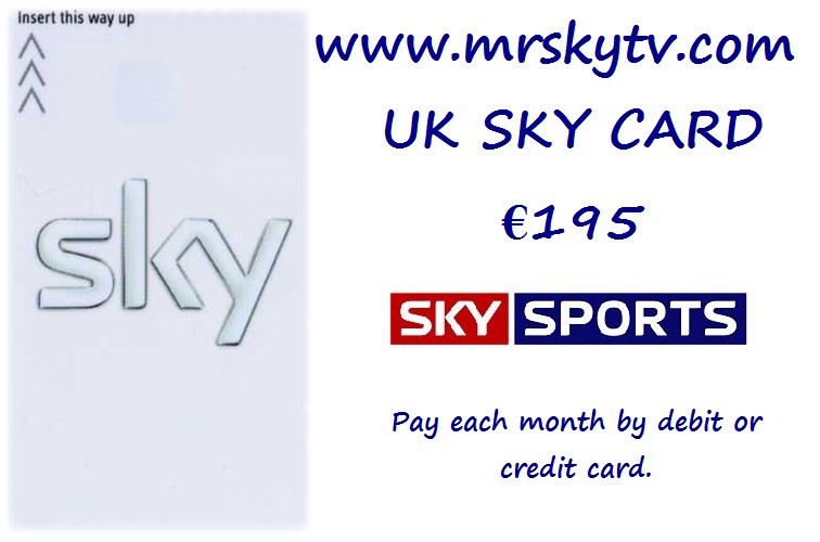 SKY TV VIEWING CARDS SPAIN