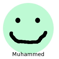 happy face with Muhammed written on it