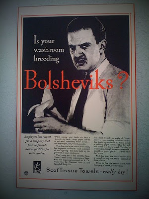 famous anti communist propaganda poster that asks if your washroom is breeding Bolsheviks