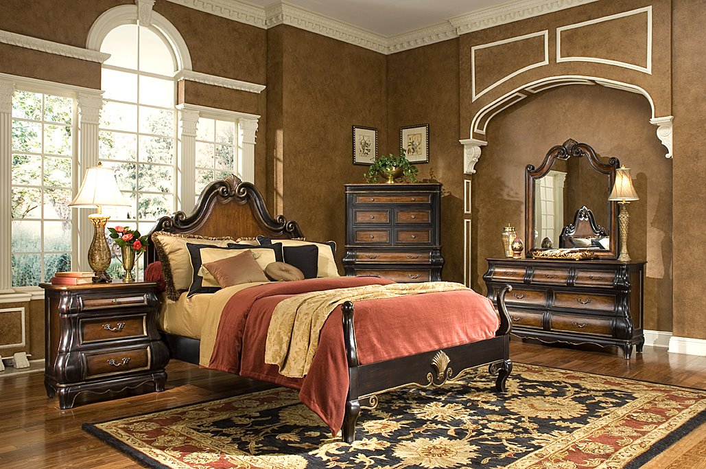 old fashioned bedroom black furniture yellow
