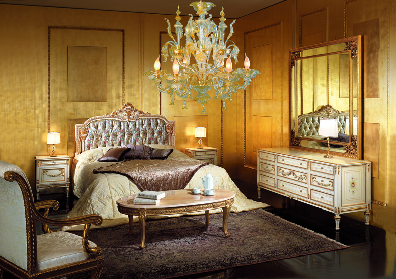 Bedroom in Style Painted With Ivory Lacquering Furnishings