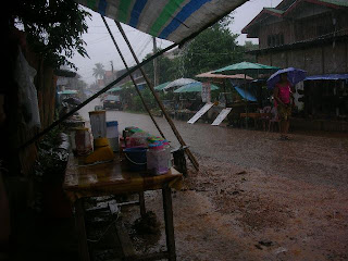 rain in Vang Vieng Laos