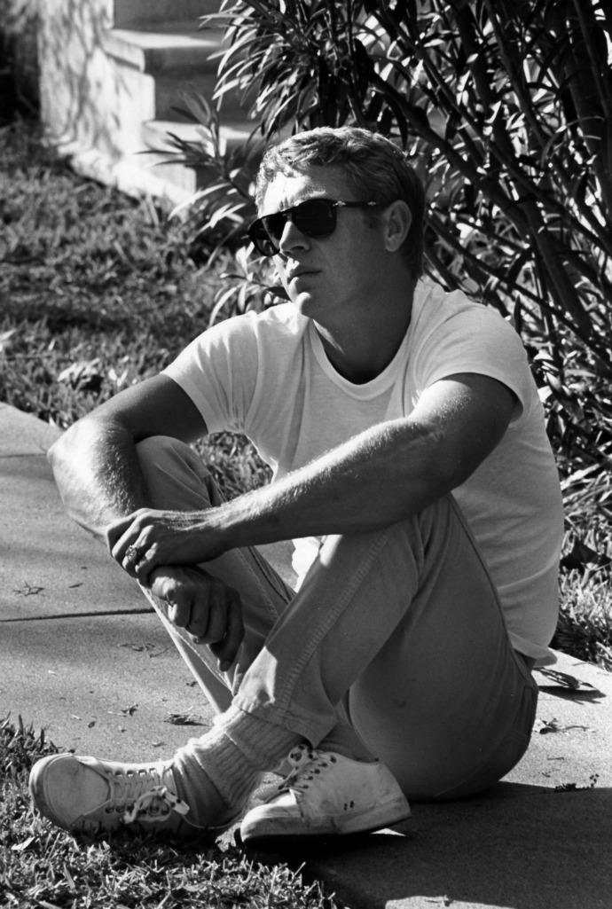 Persol limited edition Steve McQueen PO714 folding sunglasses. Photo: William Claxton, courtesy Demont Photo Mgmt