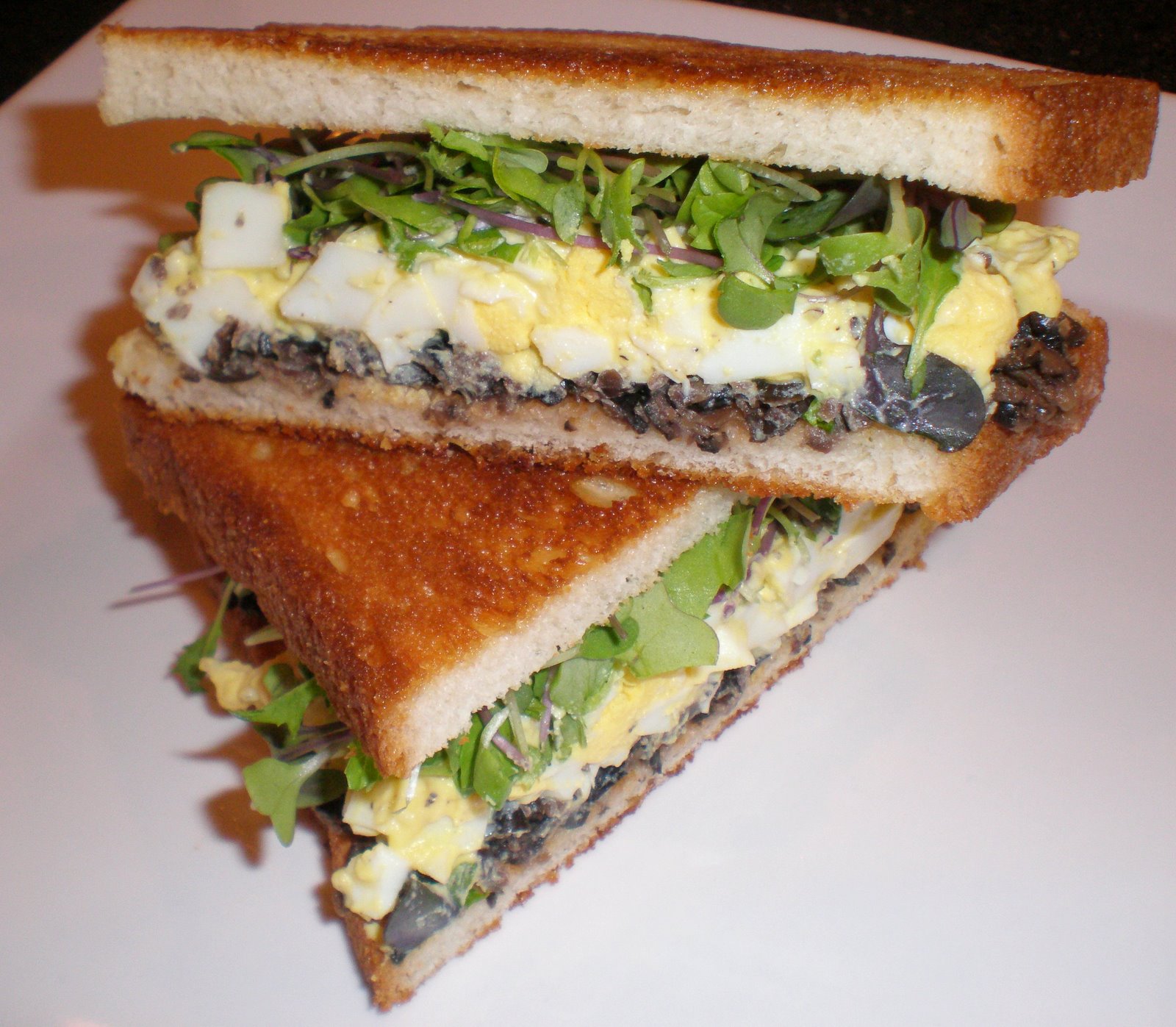 Authentic Suburban Gourmet Grilled Egg and Olive Sandwich