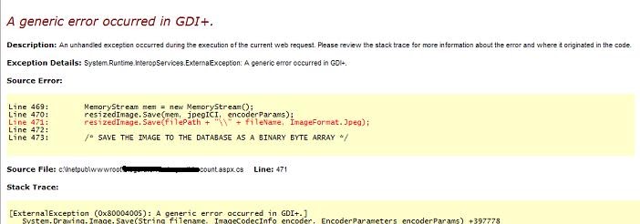 runtime interopservices externalexception was