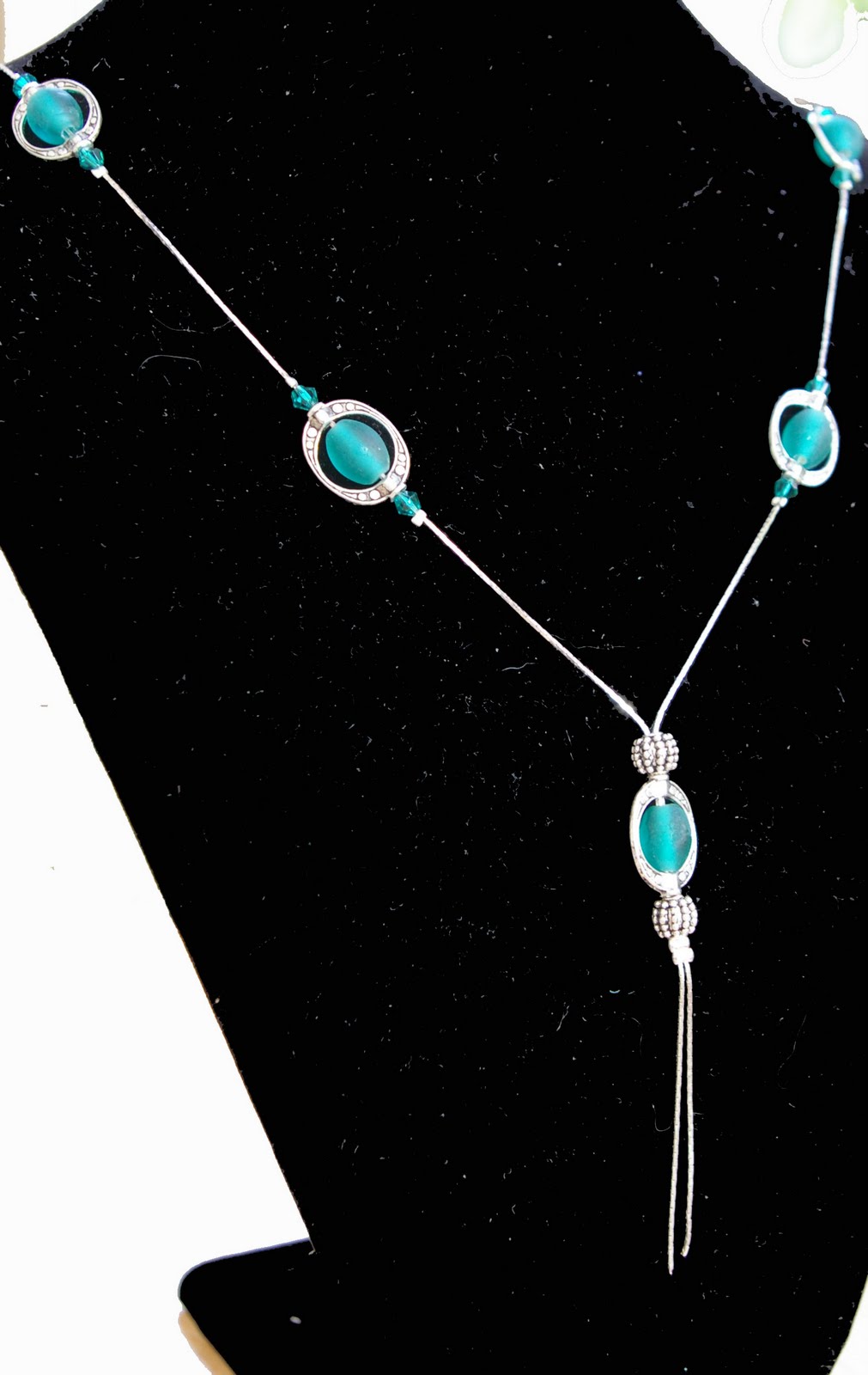 ...begins with just one step Beaded necklace on crimp chain and soft touch