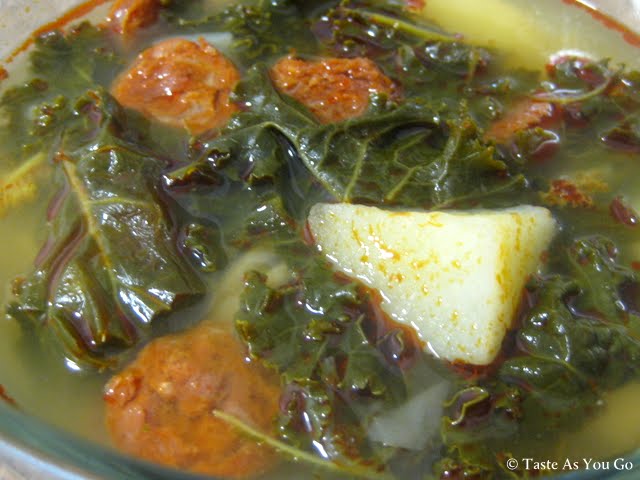 Portuguese Chouriço, Kale and Potato Soup | Taste As You Go