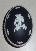 Black Jasperware Egg Shaped Trinket Box
