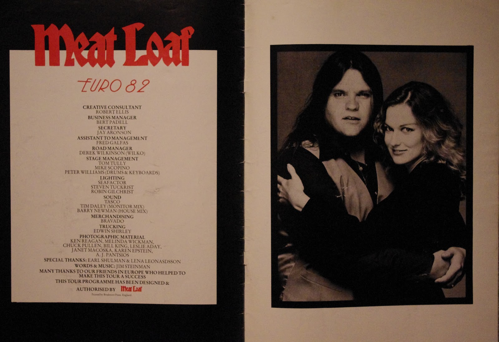 Meat Loaf Vinyl, Singles 7"/12" and other stuff Meat Loaf Tour