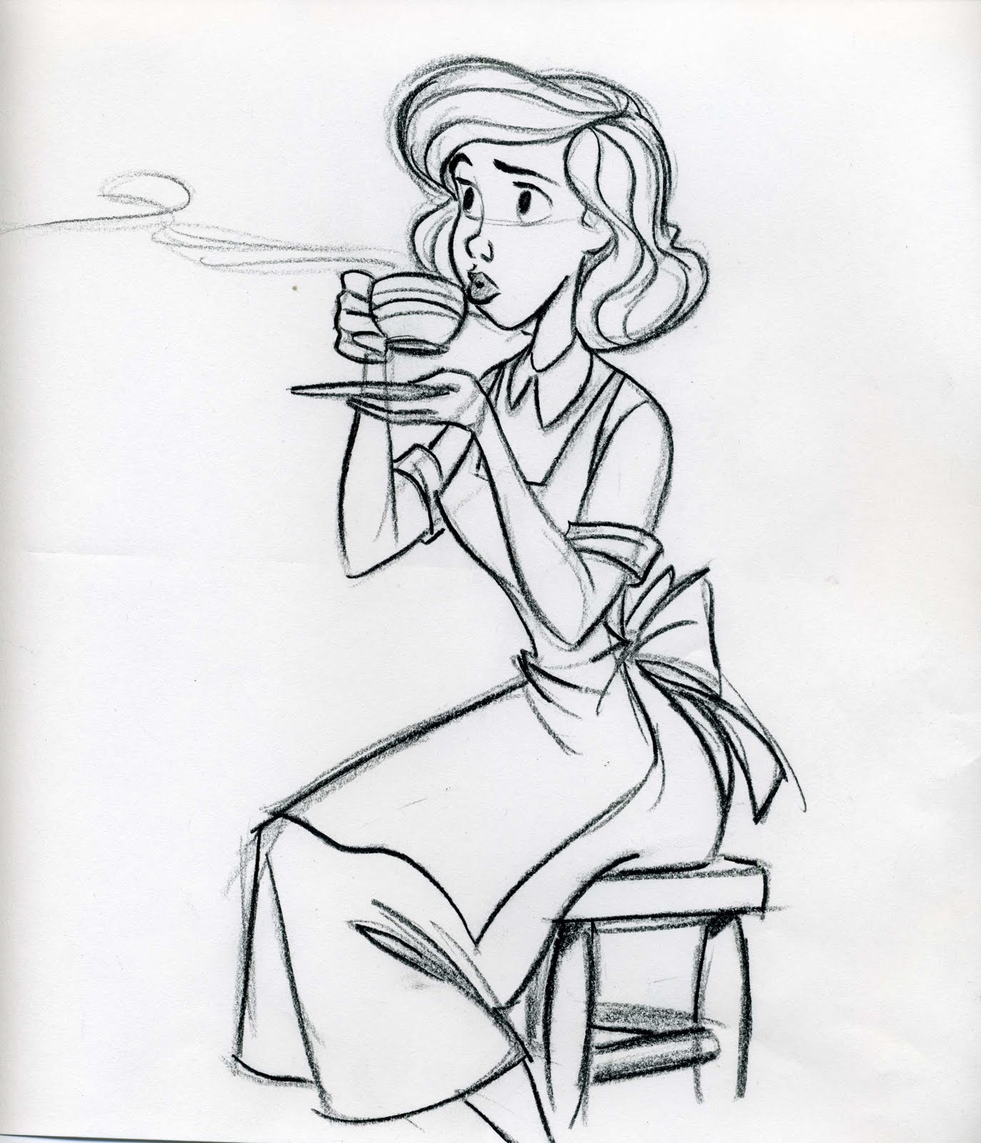It's just an image of Clever Girl Drinking Drawing This is a graphic of Clever Girl Drinking Drawing