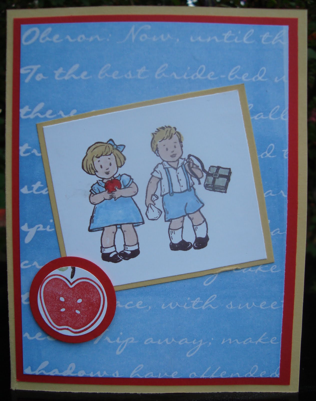 Stampin For Me Back To School Greeting Card Kids