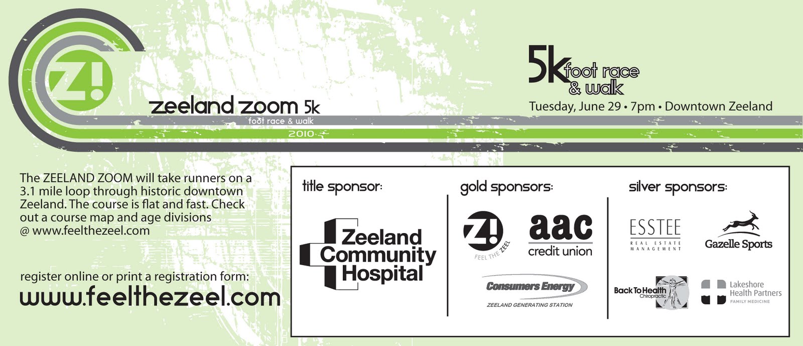 ZEELAND ZOOM 5K Zeeland Zoom 5k Run/Walk. June 29 7pm