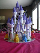 castle cake with disney princess characters