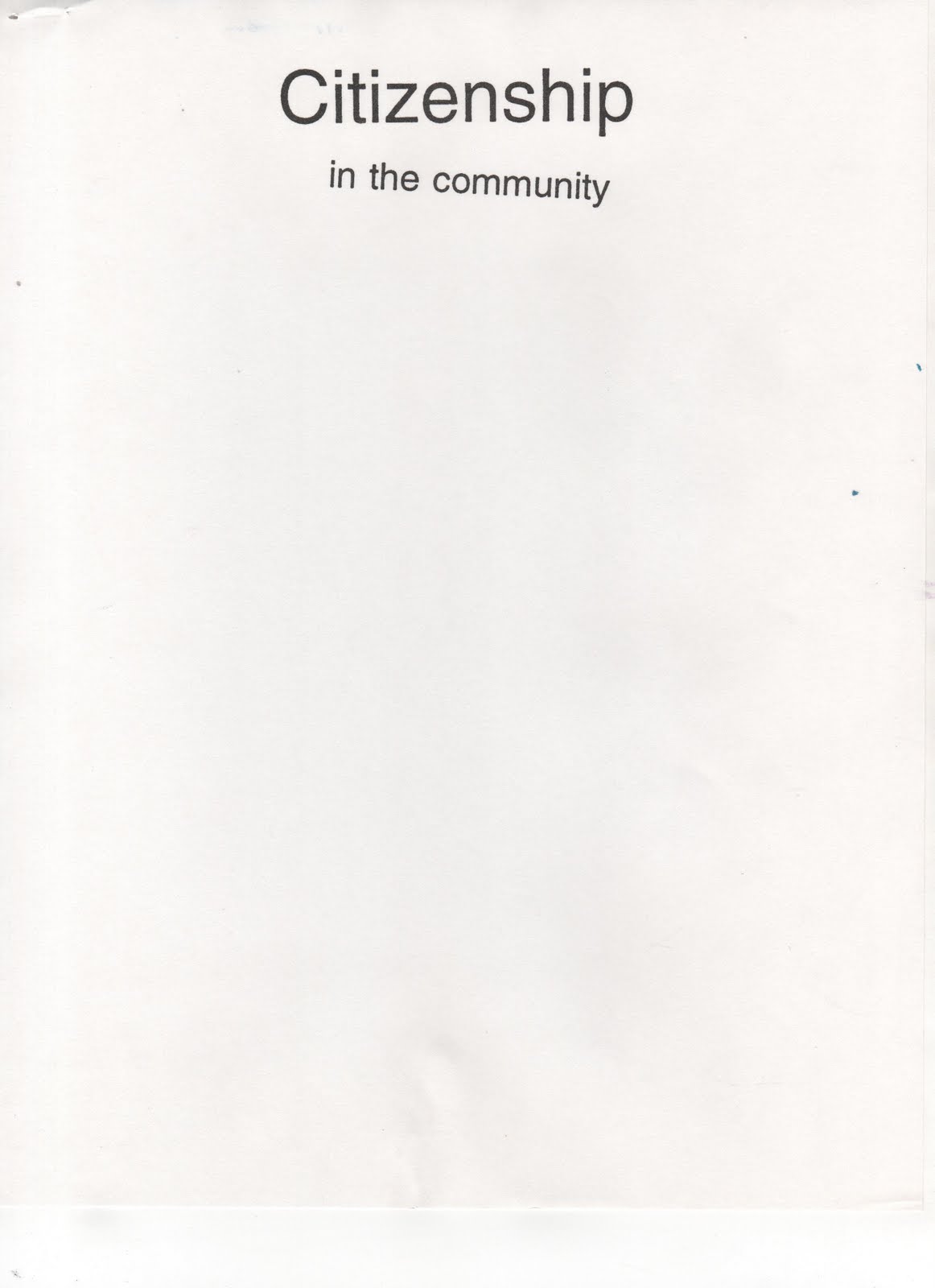 ELEMENTARY SCHOOL ENRICHMENT ACTIVITIES: CITIZENSHIP BOOKLET