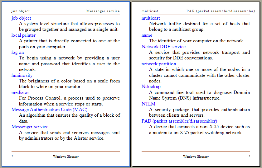 Create A Dictionary Style Page Header Styles