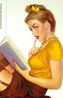 Pin-up girl reading