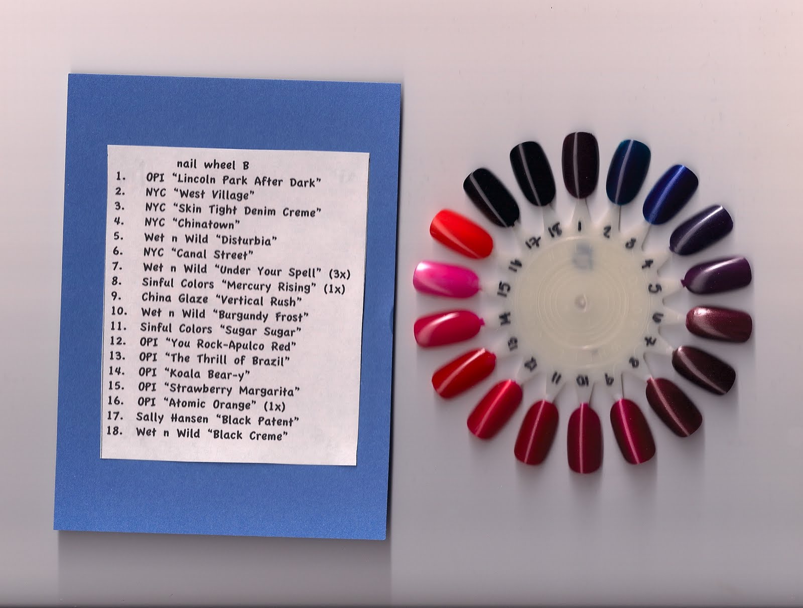 Nail Color Chart Wheel - wide 2