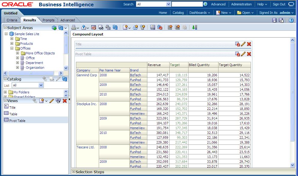 Hitesh s BI Blog OBIEE11g Table Prompts And Sections