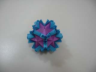 Tomoko Fuse Floral Origami Globes Purple and Blue Butterflies Type III