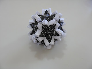 Tomoko Fuse Floral Origami Globes Black and White Butterflies Type III
