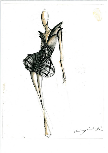 Drawings I made For my AW2010 collection 'Cage'
