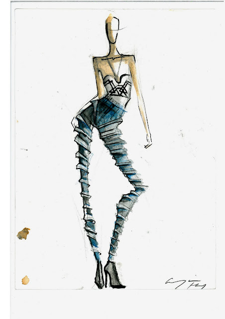 Drawings I made For my AW2010 collection 'Cage'