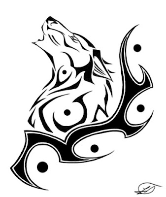 Wolf tribal tattoos designs