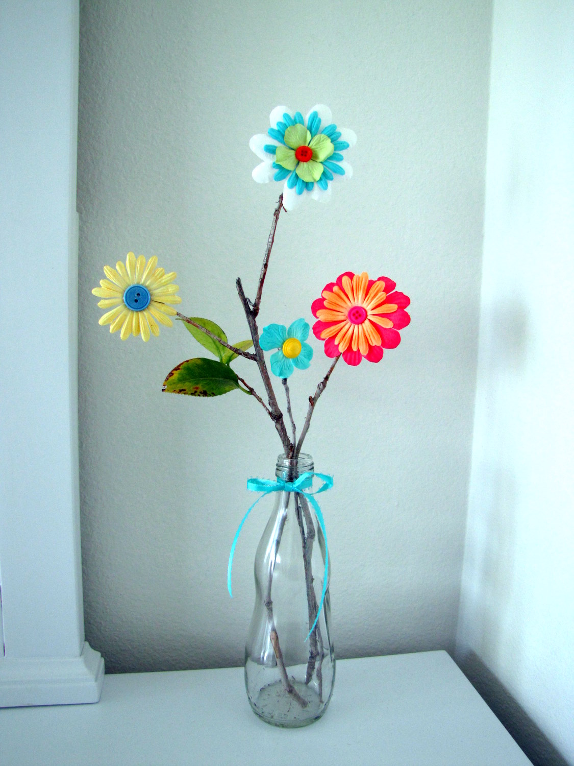 Paper Flower Arrangement Tutorial craft Little Miss Momma