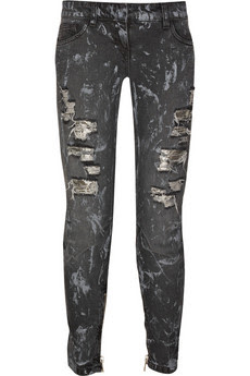 Momist : Luxury Guide: Balmain Low-rise distressed cropped jeans