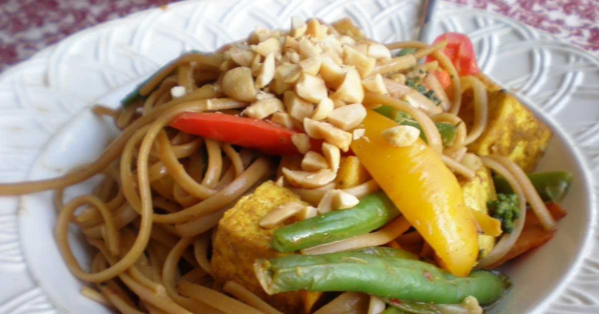 Write a Pumpkin, Bake Some Prose: Curried Tofu over Spicy Peanut Noodles