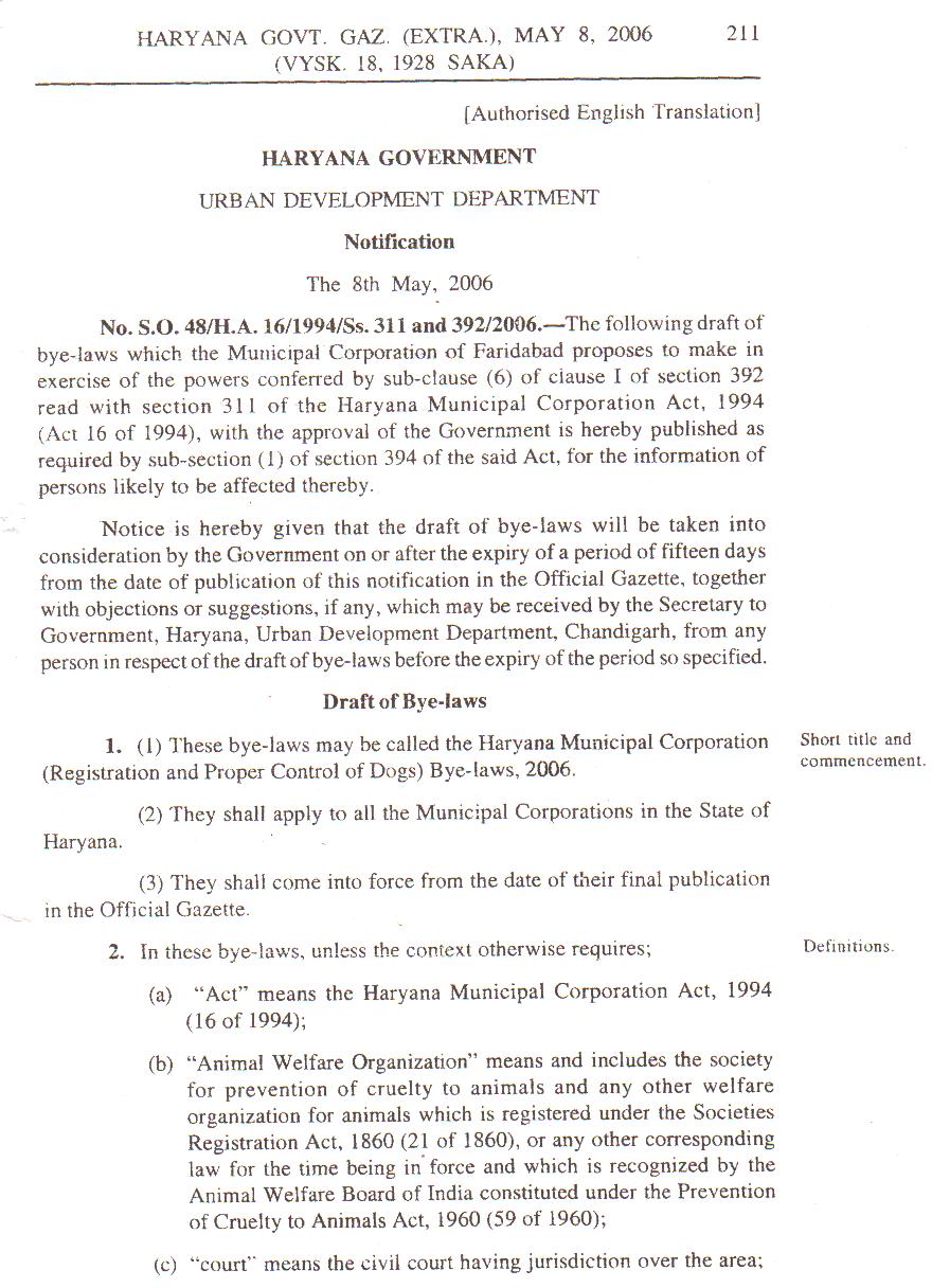 Haryana Municipal Corporation Bye-laws 2006