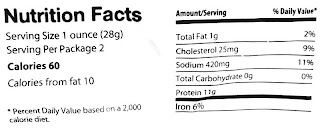 beef jerky nutrition label