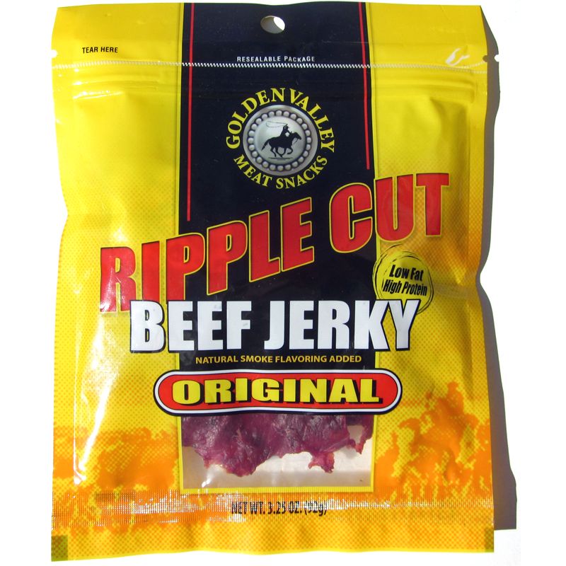 Golden Valley Meat Snacks Beef Jerky Original Ripple Cut Beef Jerky