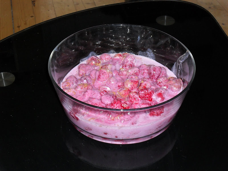 Bowl with Vanilla Protein, Raspberries and cinnamon